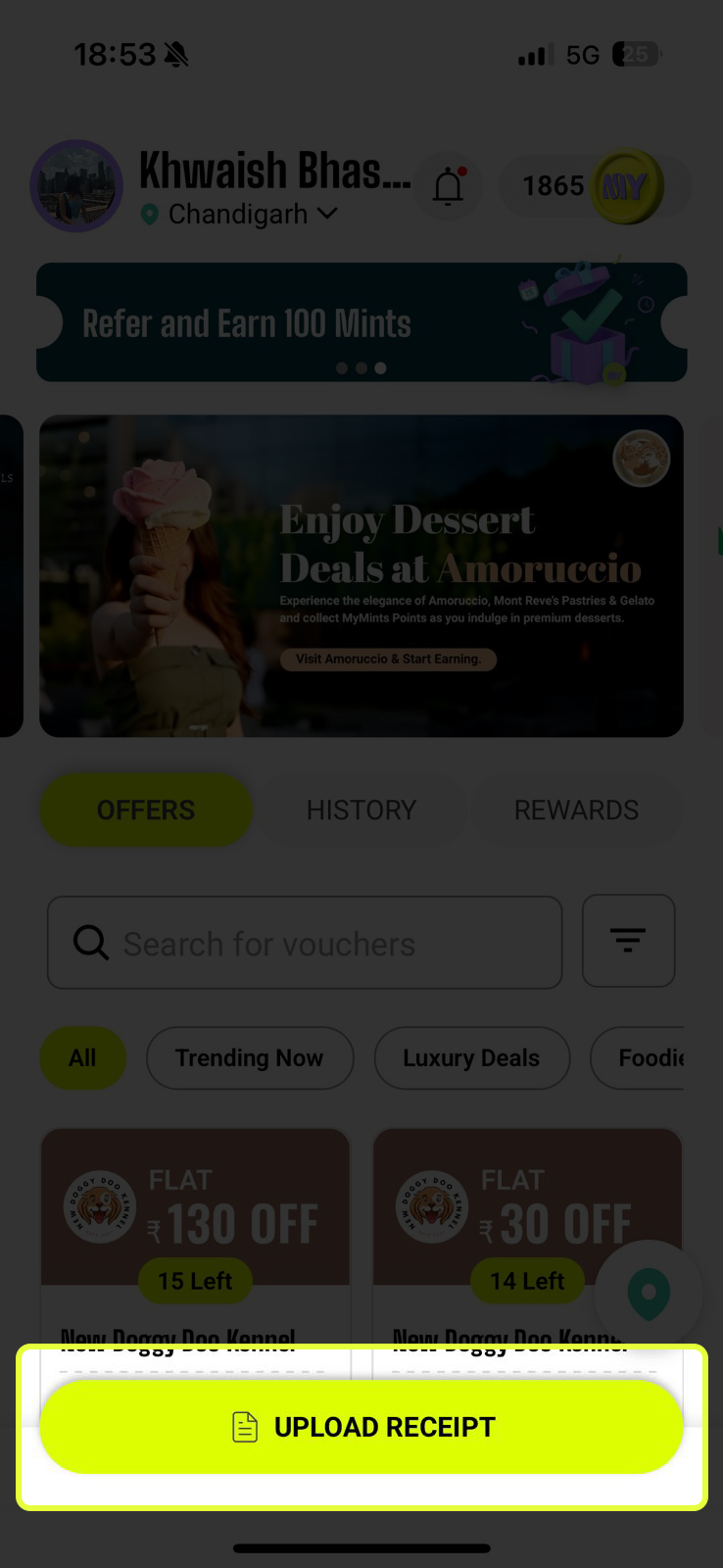 Upload Receipt — Always One Tap Away